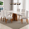Mesa de Jantar 6 Lugares Antonella Mel/Blonde/Veludo Pastel - Viero Móveis