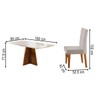 Mesa de Jantar 6 Lugares Antonella Mel/Blonde/Veludo Pastel - Viero Móveis