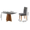 Mesa de Jantar 4 Lugares Antonella com Vidro Mel/Grafite/Veludo Cinza - Viero Móveis