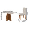 Mesa de Jantar 4 Lugares Antonella Mel/Blonde/Veludo Pastel - Viero Móveis