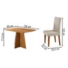 Mesa de Jantar 4 Lugares Antonella Mel/Veludo Pastel - Viero Móveis