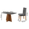 Mesa de Jantar 4 Lugares Antonella Mel/Cinza/Veludo Cinza - Viero Móveis