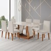 Mesa de Jantar 6 Lugares Amarena Mel/Blonde/Veludo Pastel - Viero Móveis