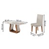 Mesa de Jantar 6 Lugares Amarena Mel/Blonde/Veludo Pastel - Viero Móveis
