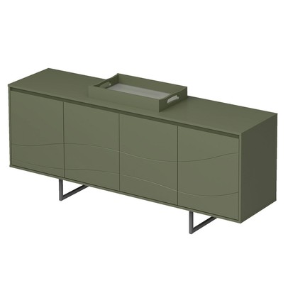 Balcão Buffet Serra do Mar 4 Portas 3 Prateleiras com Bandeja Menta - Artely Móveis