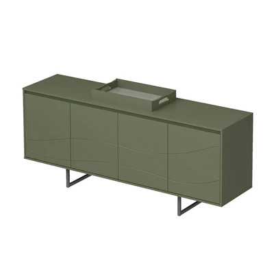 Balcão Buffet Serra do Mar 4 Portas 3 Prateleiras com Bandeja Menta - Artely Móveis