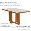 Mesa de Jantar 4 Lugares Lottus com Vidro Castanho/Cinamomo/Suede Capuccino - Lj Móveis
