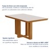 Mesa de Jantar 4 Lugares Lottus com Vidro Castanho/Cinamomo/Suede Creme - Lj Móveis