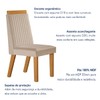 Mesa de Jantar 4 Lugares Agata com Vidro Castanho/Cinamomo/Suede Creme - Lj Móveis