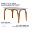 Mesa de Jantar 6 Lugares Agata com Vidro Castanho/Cinamomo/Suede Capuccino - Lj Móveis