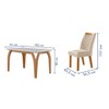 Mesa de Jantar 6 Lugares Agata com Vidro Castanho/Cinamomo/Suede Creme - Lj Móveis