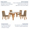 Mesa de Jantar 4 Lugares Agata com Vidro Castanho/Cinamomo/Suede Capuccino 17386 - Lj Móveis