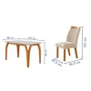 Mesa de Jantar 4 Lugares Agata com Vidro Castanho/Cinamomo/Suede Creme 17367 - Lj Móveis