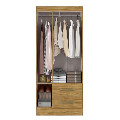 Guarda-Roupa Solteiro Adolfo 3 Portas 2 Gavetas com Espelho Marrocos - Mx Móveis