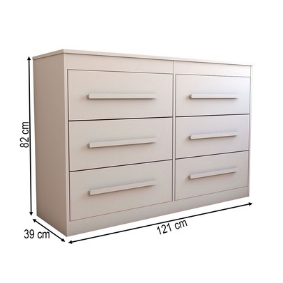 Cômoda Europa 6 Gavetas 100% Mdf Branco - Panorama Móveis