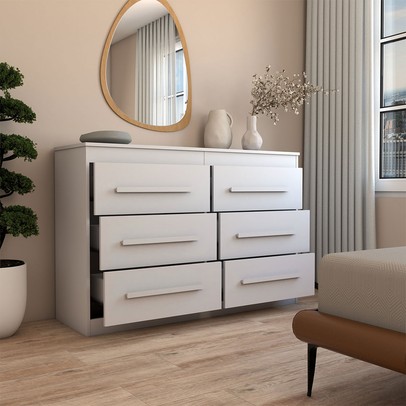 Cômoda Europa 6 Gavetas 100% Mdf Branco - Panorama Móveis