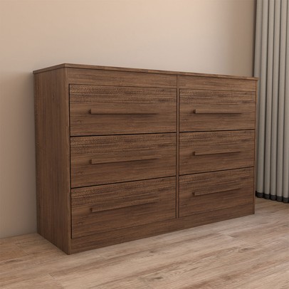 Cômoda Europa 6 Gavetas 100% Mdf Castanho - Panorama Móveis