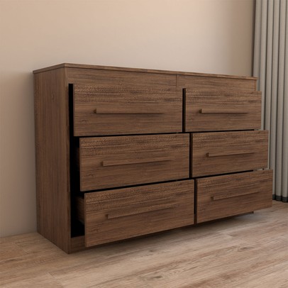 Cômoda Europa 6 Gavetas 100% Mdf Castanho - Panorama Móveis