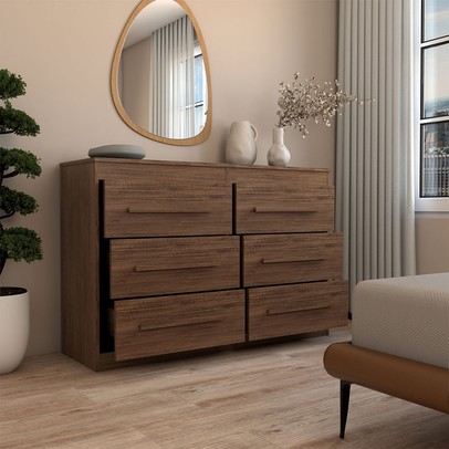 Cômoda Europa 6 Gavetas 100% Mdf Castanho - Panorama Móveis