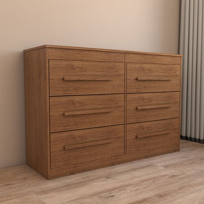 Cômoda Europa 6 Gavetas 100% Mdf Nogueira - Panorama Móveis