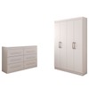 Guarda-Roupa Solteiro Europa 4 Portas e Cômoda 6 Gavetas Branco - Panorama Móveis
