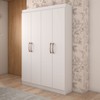 Guarda-Roupa Solteiro Europa 4 Portas e Cômoda 6 Gavetas Branco - Panorama Móveis