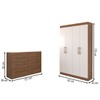 Guarda-Roupa Solteiro Europa 4 Portas e Cômoda 6 Gavetas Cinamomo/Off White - Panorama Móveis