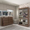 Guarda-Roupa Solteiro Europa 4 Portas e Cômoda 6 Gavetas Castanho - Panorama Móveis