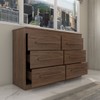 Guarda-Roupa Solteiro Europa 4 Portas e Cômoda 6 Gavetas Castanho - Panorama Móveis