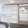 Guarda-Roupa Casal Europa 3 Portas 2 Gavetas e Cômoda 6 Gavetas 100% Mdf com Espelho Branco - Panorama Móveis
