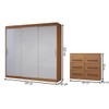 Guarda-Roupa Casal Europa 3 Portas 2 Gavetas e Cômoda 6 Gavetas 100% Mdf Cinamomo/Off White - Panorama Móveis
