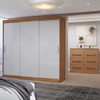 Guarda-Roupa Casal Europa 3 Portas 2 Gavetas e Cômoda 6 Gavetas 100% Mdf Cinamomo/Off White - Panorama Móveis