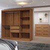 Guarda-Roupa Casal Europa 3 Portas 2 Gavetas e Cômoda 6 Gavetas 100% Mdf Cinamomo/Off White - Panorama Móveis
