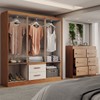 Guarda-Roupa Solteiro Europa 6 Portas 2 Gavetas e Cômoda 6 Gavetas Cinamomo/Off White - Panorama Móveis