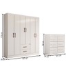 Guarda-Roupa Solteiro Europa 6 Portas 2 Gavetas e Cômoda 6 Gavetas Branco - Panorama Móveis