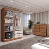 Guarda-Roupa Solteiro Europa 4 Portas 2 Gavetas e Cômoda 6 Gavetas Cinamomo/Off White - Panorama Móveis