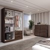 Guarda-Roupa Solteiro Europa 4 Portas 2 Gavetas e Cômoda 6 Gavetas Castanho - Panorama Móveis
