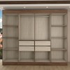 Guarda-Roupa Casal Europa 8 Portas 4 Gavetas e Cômoda 6 Gavetas 100% Mdf Castanho/Nude - Panorama Móveis