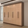 Guarda-Roupa Casal Europa 8 Portas 4 Gavetas e Cômoda 6 Gavetas 100% Mdf Castanho/Nude - Panorama Móveis