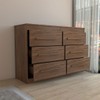 Guarda-Roupa Casal Europa 8 Portas 4 Gavetas e Cômoda 6 Gavetas 100% Mdf Castanho/Nude - Panorama Móveis