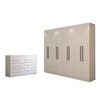 Guarda-Roupa Casal Europa 8 Portas 4 Gavetas e Cômoda 6 Gavetas 100% Mdf Branco - Panorama Móveis