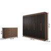 Guarda-Roupa Casal Europa 8 Portas 4 Gavetas e Cômoda 6 Gavetas 100% Mdf Castanho/Preto - Panorama Móveis