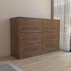 Guarda-Roupa Casal Europa 8 Portas 4 Gavetas e Cômoda 6 Gavetas 100% Mdf Castanho/Preto - Panorama Móveis