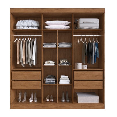 Guarda-Roupa Casal Darwin 6 Portas 4 Gavetas 100% Mdf Off White/Nogueira - Doripel Móveis