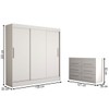 Guarda-Roupa Solteiro Europa 3 Portas 2 Gavetas e Cômoda 6 Gavetas Branco - Panorama Móveis