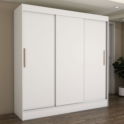 Guarda-Roupa Solteiro Europa 3 Portas 2 Gavetas e Cômoda 6 Gavetas Branco - Panorama Móveis