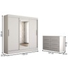 Guarda-Roupa Solteiro Europa 3 Portas 2 Gavetas e Cômoda 6 Gavetas Espelhado Branco - Panorama Móveis