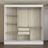 Guarda-Roupa Solteiro Europa 3 Portas 2 Gavetas e Cômoda 6 Gavetas Espelhado Branco - Panorama Móveis