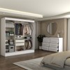Guarda-Roupa Solteiro Europa 3 Portas 2 Gavetas e Cômoda 6 Gavetas Espelhado Branco - Panorama Móveis