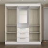 Guarda-Roupa Solteiro Europa 4 Portas 3 Gavetas e Cômoda 6 Gavetas Branco - Panorama Moveis